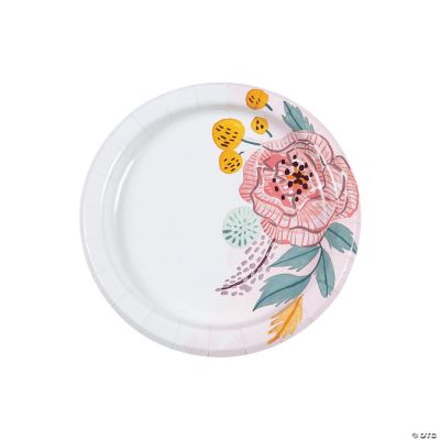 Victorian Trading Love Birds & Roses Paper Plates Floral set of 8  12" 10B