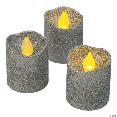 Silver Glitter BatteryOperated LED Votive Candles Discontinued