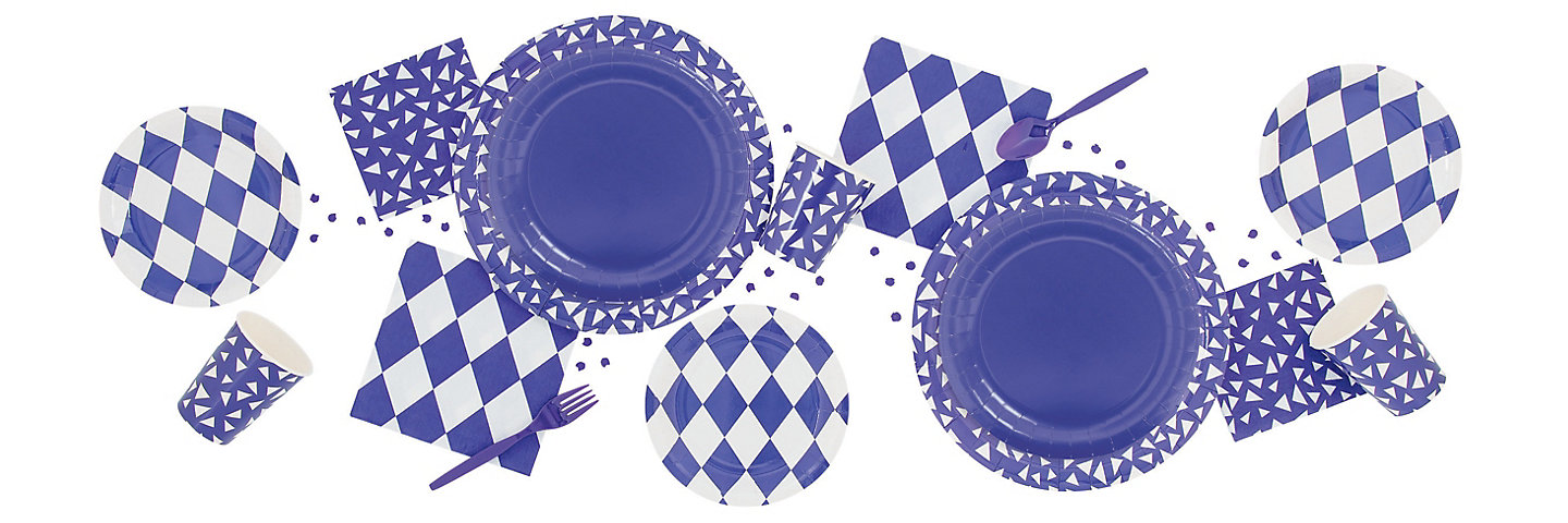 Purple Mixed Print Tableware