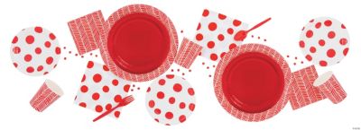 Red Mixed Print Tableware