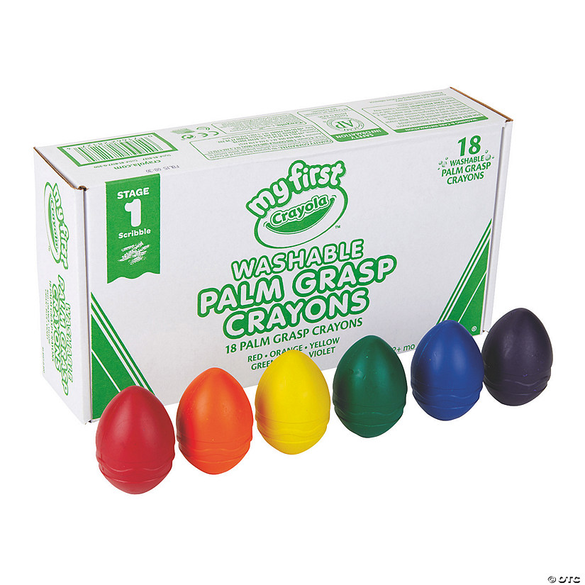 6 Color Crayola My First Palm Grasp Crayons Classpack 18 Pc