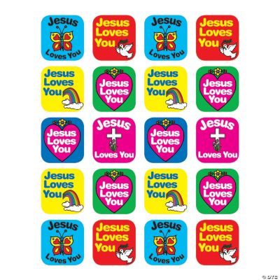 Bulk 120 Pc. Jesus Loves You Stickers Oriental Trading