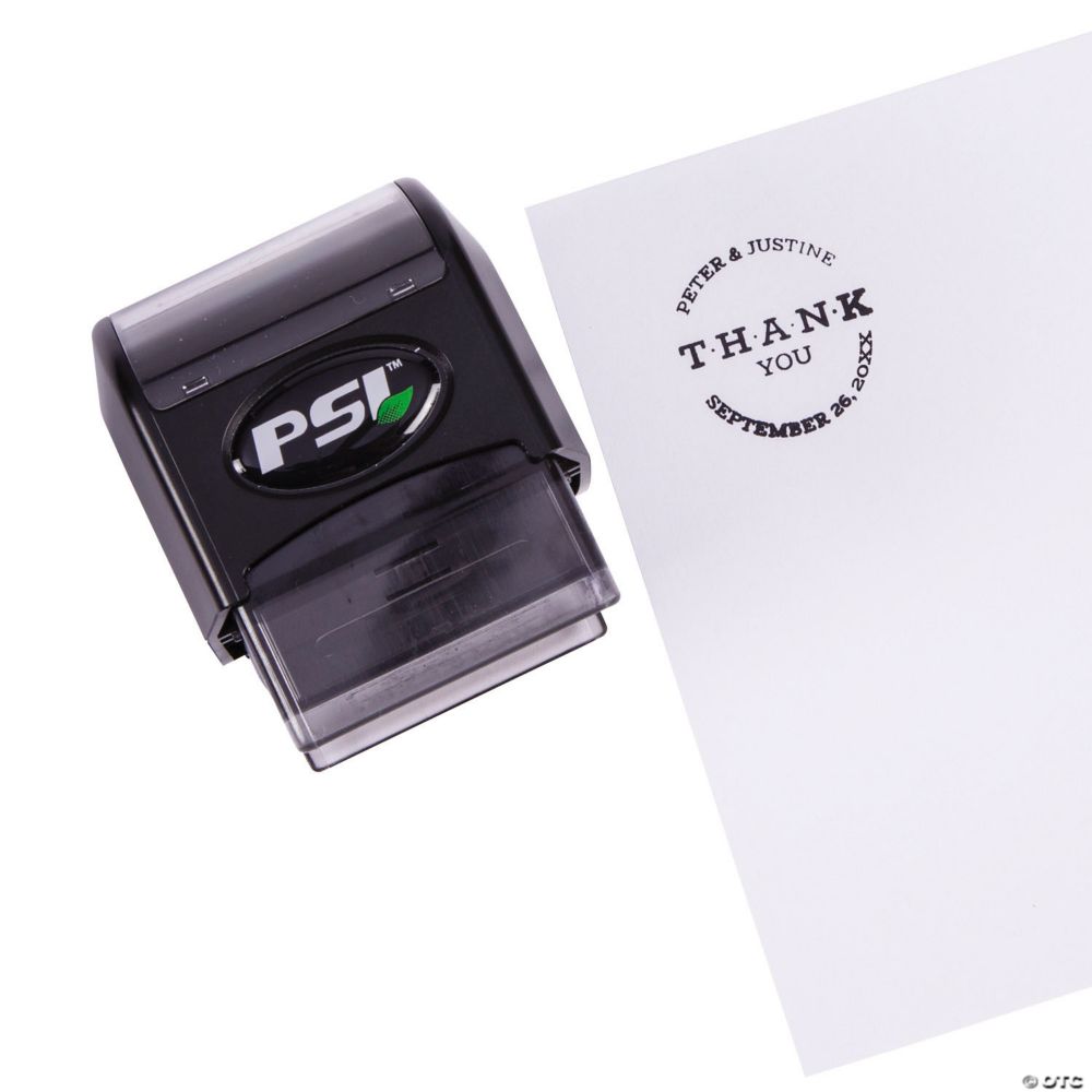 Personalized Thank You Round Self-Inking Stamper Black