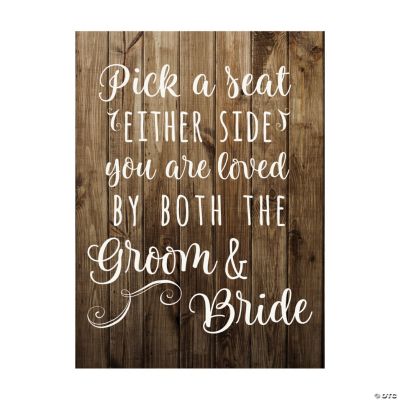 Wedding Sign Seating Ceremony Decorations Pick a Seat Either Side