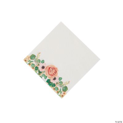 Blush Floral Beverage Napkins Oriental Trading