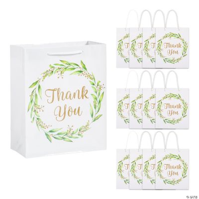 Medium Greenery Thank You Gift Bags Party Supplies 12 Pieces eBay