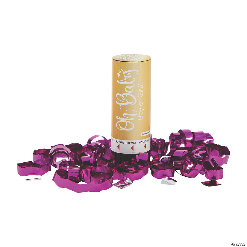 gør det fladt beviser pint Oh Baby Pink Gender Reveal Confetti Poppers - 12 Pc. | Oriental Trading