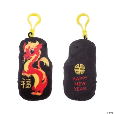 Chinese New Year Stuffed Dragon Backpack Clip Keychains Oriental Trading