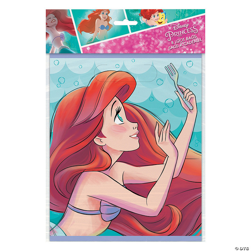 1 bag 10" x 8" 4" Little Mermaid Party Favor Treat Goody Bags-Fabric