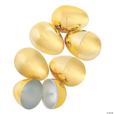 Jumbo Metallic Gold Plastic Easter Eggs 6 Pc. Oriental Trading