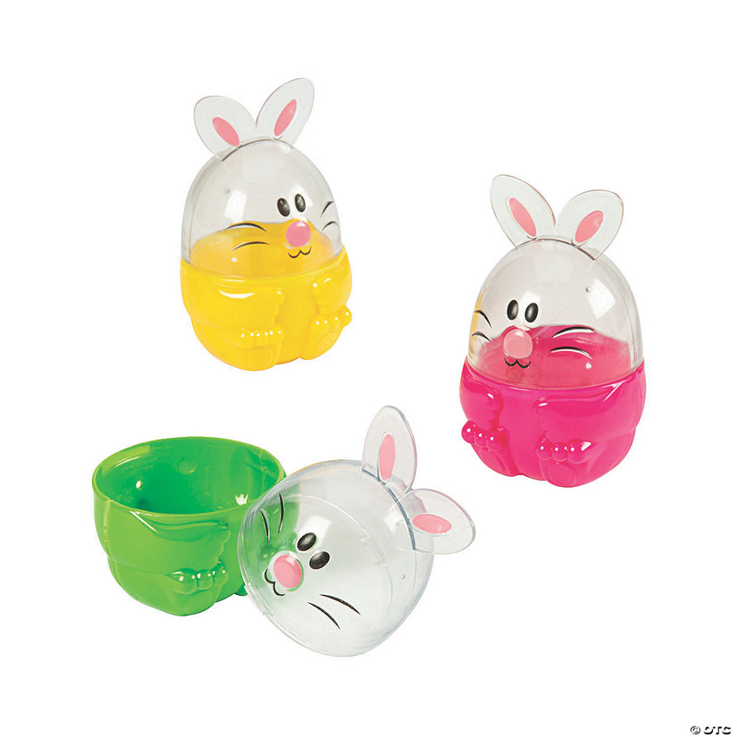 Jumbo Bunny Plastic Easter Eggs 12 Pc.