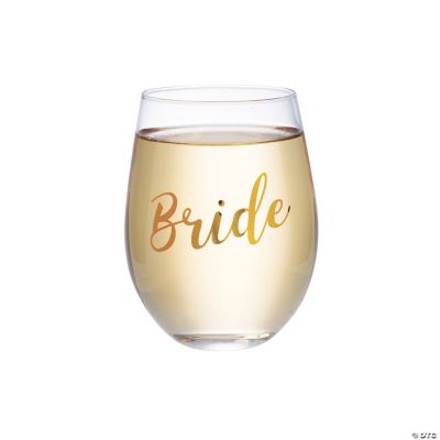 Lillian Rose™ Gold Bride Stemless Wine Glass Discontinued