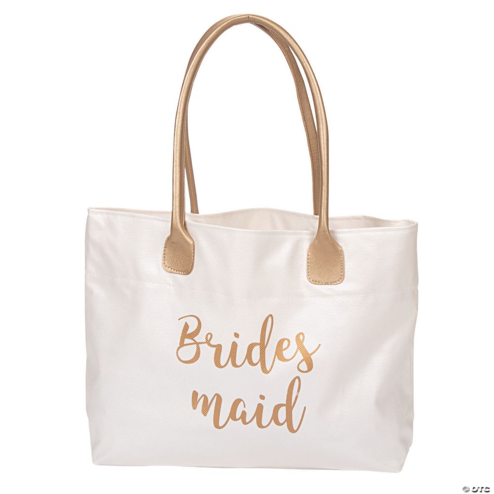 Lillian Rose(TM) Large White & Gold Bridesmaid Tote Bag