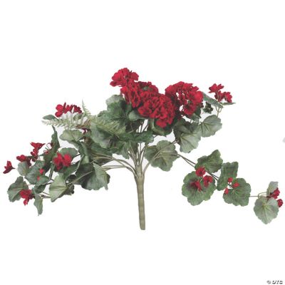 Vickerman 22" Artificial Red Geranium Hanging Bush Oriental Trading