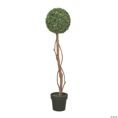 Vickerman 39" Artificial Green Boxwood Topiary Features an 11" Ball