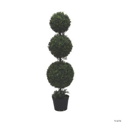Vickerman 4' Artificial Triple Ball Green Boxwood Topiary UV