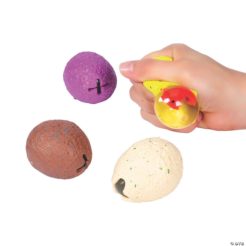12 pcs Dinosaur  Squishy egg sensory stress reliever ball toy. 