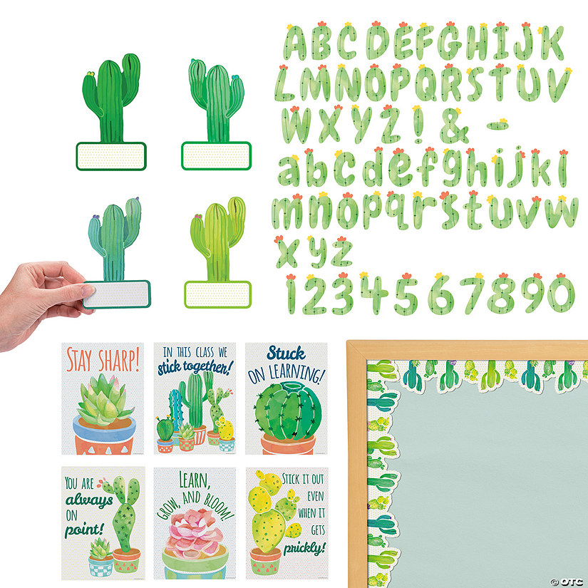 New 23pc Cactus Classroom Decor Kit Design Class Cacti Teacher Material Learning 