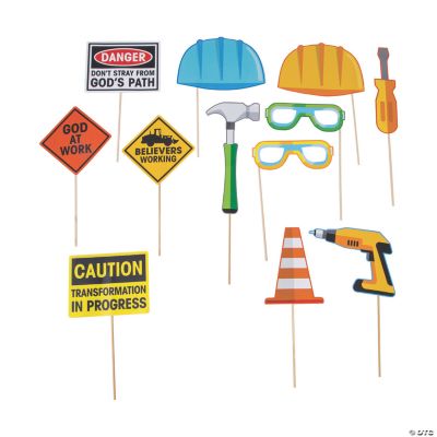 Construction VBS Photo Booth Props - 12 Pc.