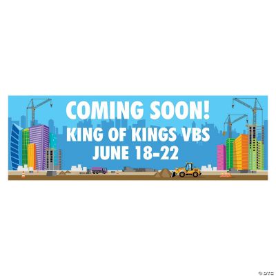 Construction Vbs Custom Banner Large Oriental Trading