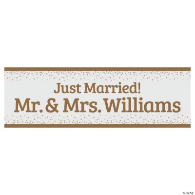 Just Married - Photo Engraved Hanging Wooden Sign