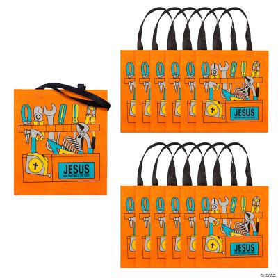 Large Construction VBS Toolbox Tote Bags Oriental Trading