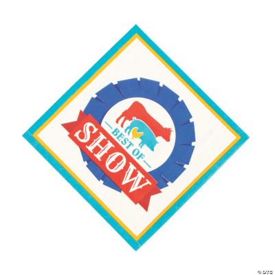 County Fair Best of Show Blue Ribbon Luncheon Napkins - 16 Pc