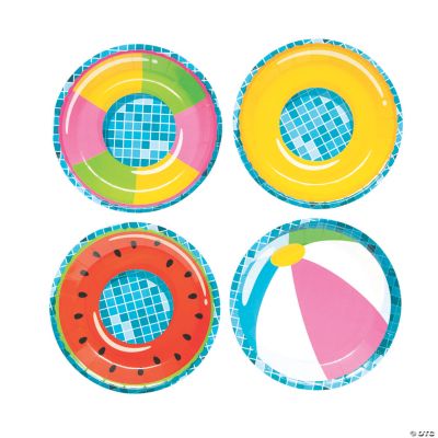 Pool Party Beach Ball Paper Dessert Plates 8 Ct. Oriental Trading
