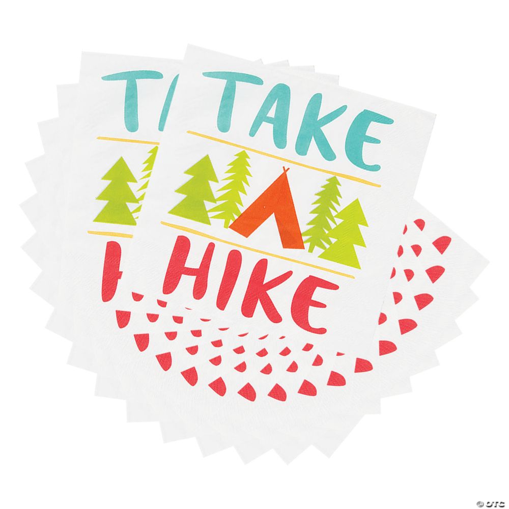 16 Pc 65 Camp Party Take a Hike Luncheon Napkins