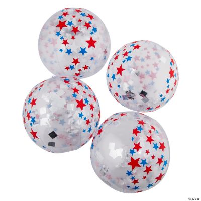 Inflatable 11" Patriotic Glitter Medium Beach Balls 12 Pc. Oriental