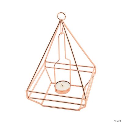 Medium Rose Gold Geometric Cage Tea Light Holder Discontinued