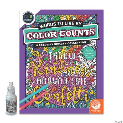 Color by Number Color Counts: Words To Live By with Glitter - Discontinued