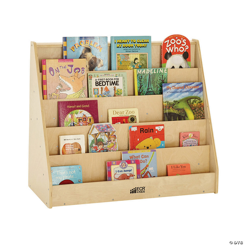 ECR4Kids Birch Hardwood Double-Sided Book Display 19" Pack of 1 Natural 
