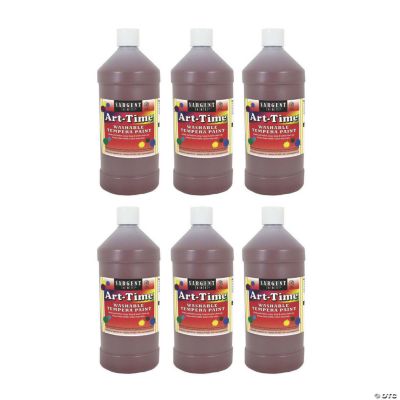 Sargent Art Art Time Washable Tempera Paint 32 Oz Brown Pack Of 6   13945988