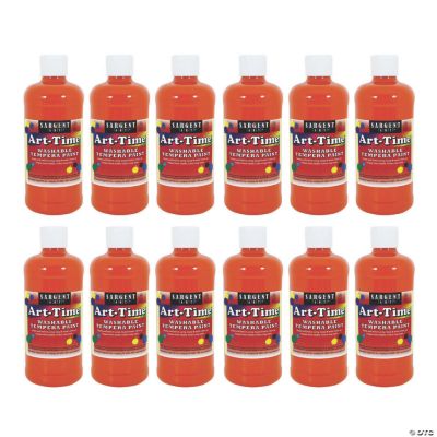 Sargent Art Art Time Washable Tempera Paint 16 Oz Orange Pack Of 12   13946088