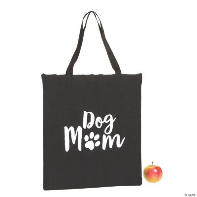Large Black Dog Mom Canvas Tote Bag Discontinued