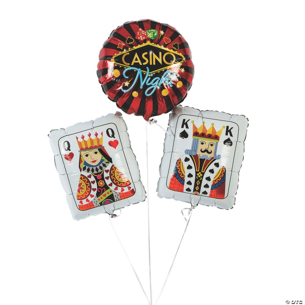 3 Pc 18 Casino Night 18 Mylar Balloon Set