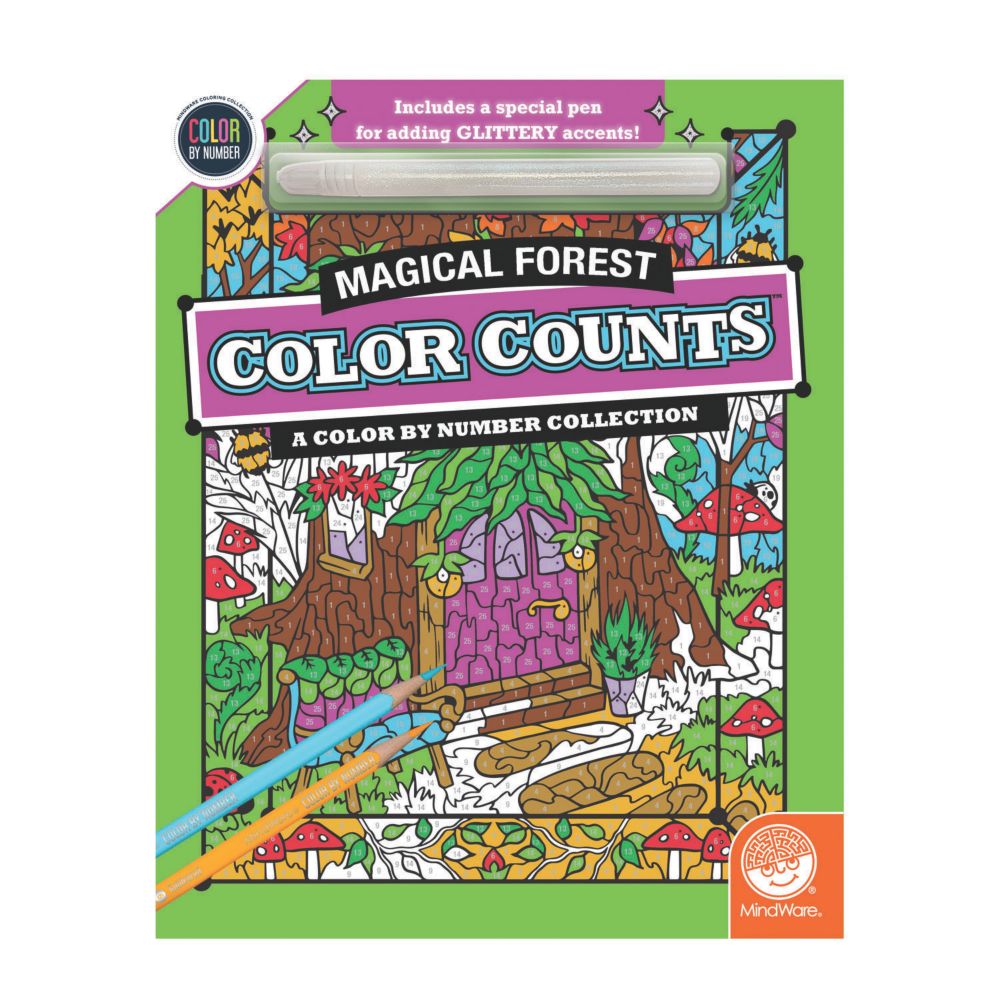 Color by Number Color Counts: Glitter Magical Forest From MindWare