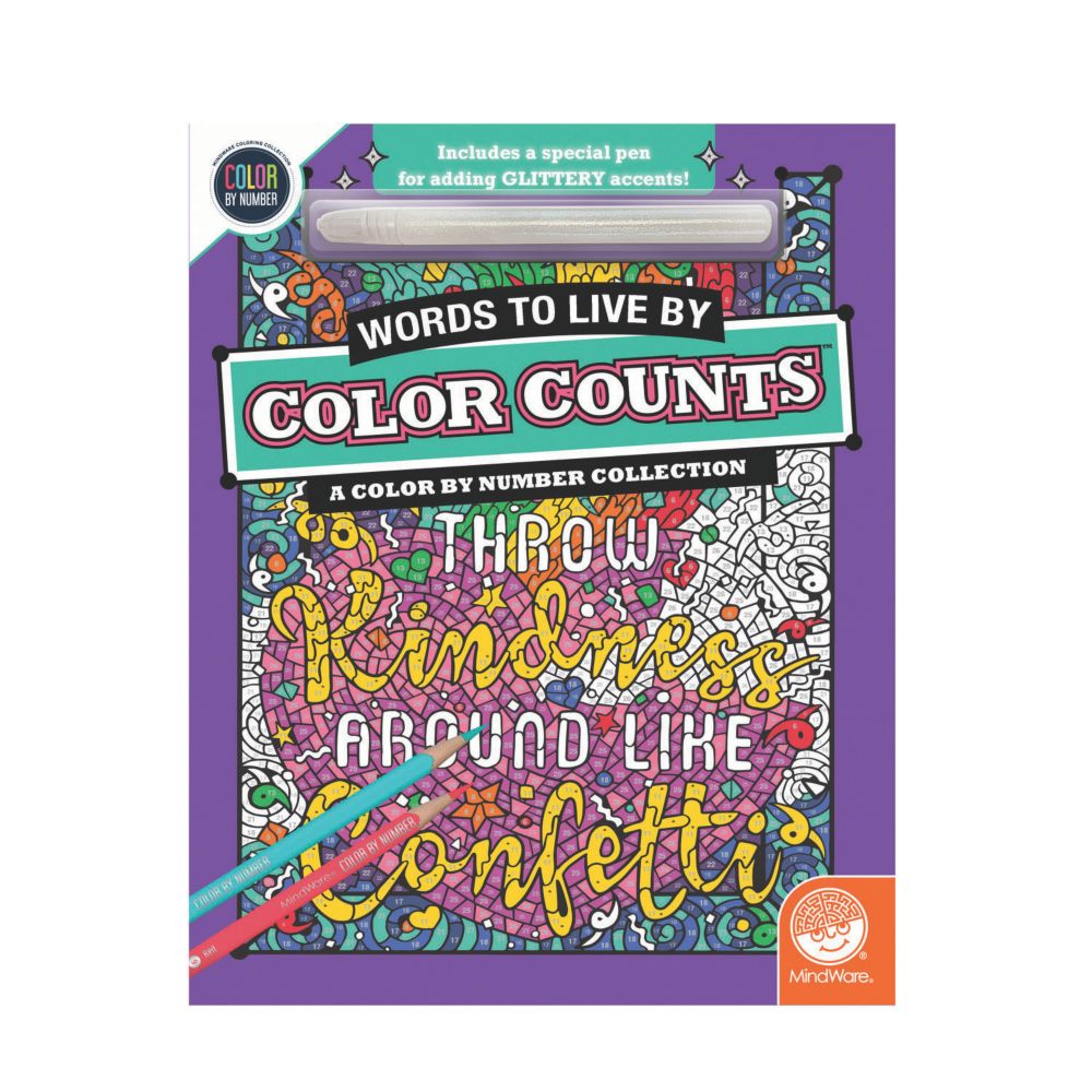 Color by Number Color Counts: Glitter Words to Live By From MindWare