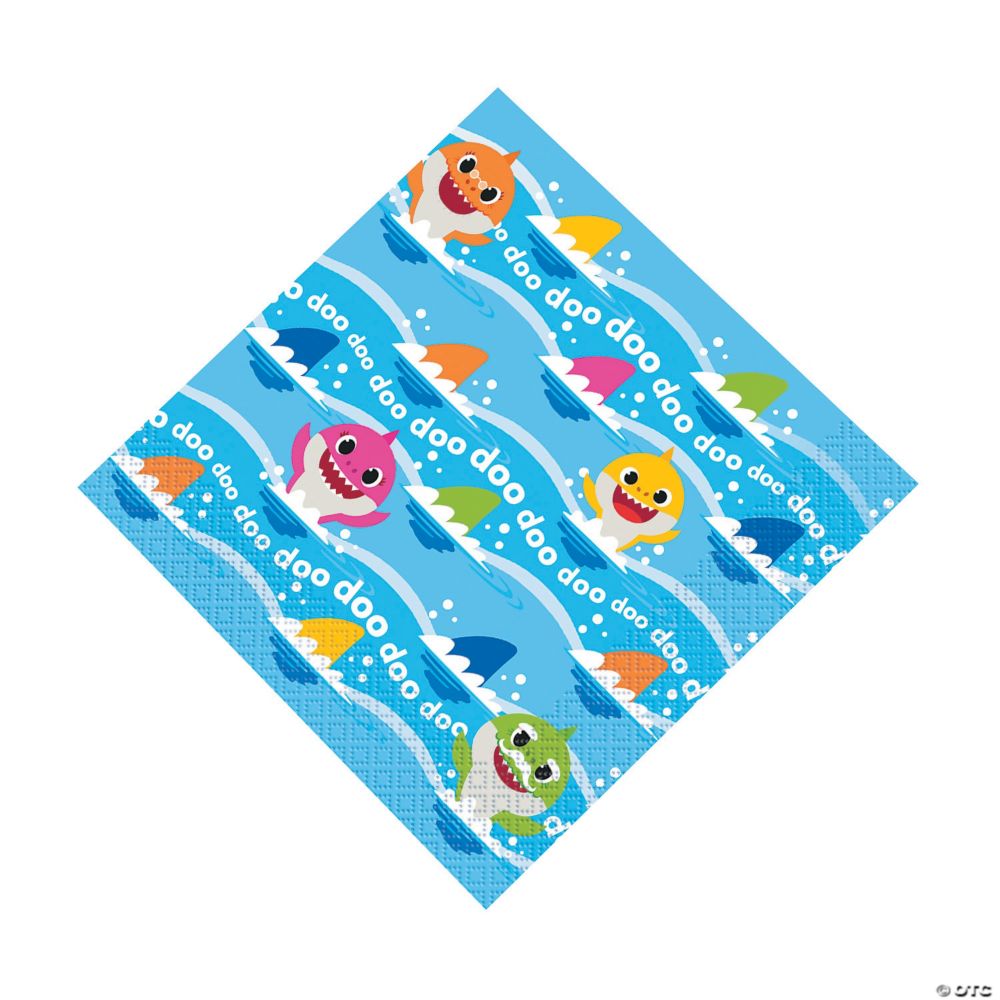 16 Pc 65 Baby Shark Party Luncheon Napkins