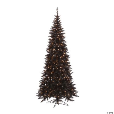 Vickerman 7 5 Black Fir Slim Christmas Tree With Warm White Led