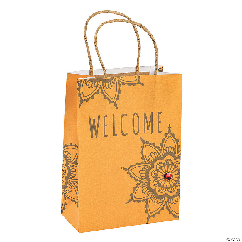 Medium Indian Wedding Kraft Paper Gift Bags | Oriental Trading