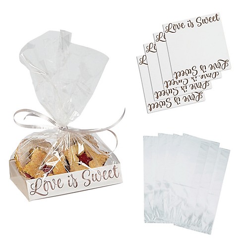 50×Love Heart Imitation Bark Gift Bag Wedding Bag Candy Box Sweet Cake Gift Box 