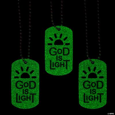Glow-in-the-Dark Religious Dog Tag Necklace set