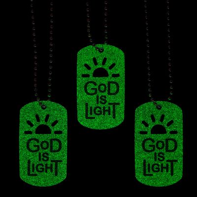 Glow-in-the-Dark Religious Dog Tag Necklace set