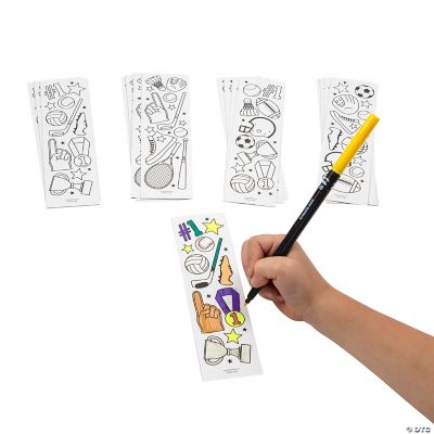 color your own sports bookmarks oriental trading