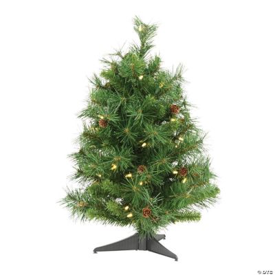Vickerman 2' Cheyenne Pine Christmas Tree with Warm White LED Lights ...