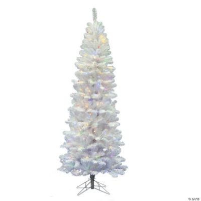 Vickerman 4.5' White Salem Pencil Pine Christmas Tree with Multi