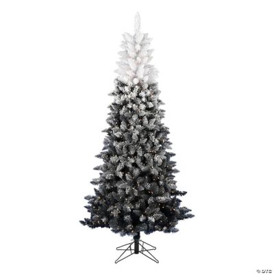 Vickerman 75 X 44 Frosted Black White Ombre Christmas Tree With Warm