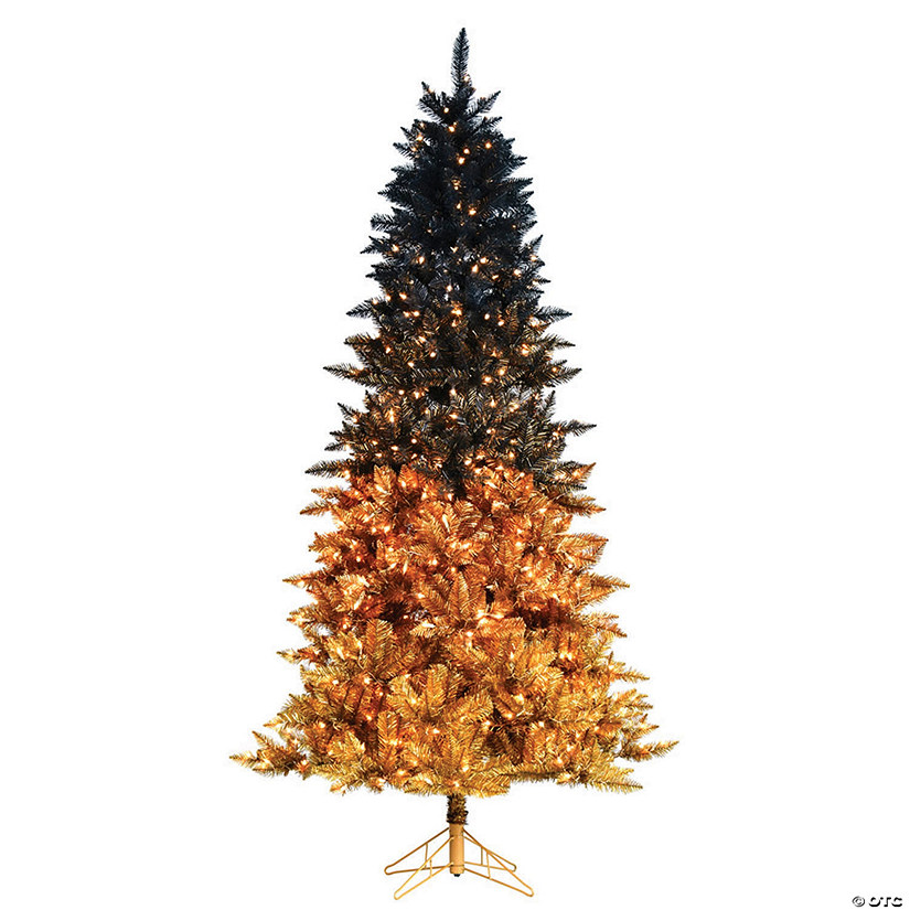New Black Gold Christmas Tree with Simple Decor